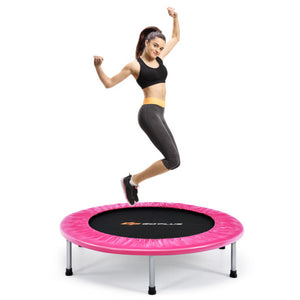36 Inch Mini Folding Trampoline Portable Recreational Fitness Rebounder-Pink