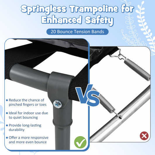 Mini Trampoline Folding Small Rebounder for Kids with Lights-Pink