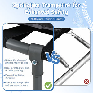 Mini Trampoline Folding Small Rebounder for Kids with Lights-Pink