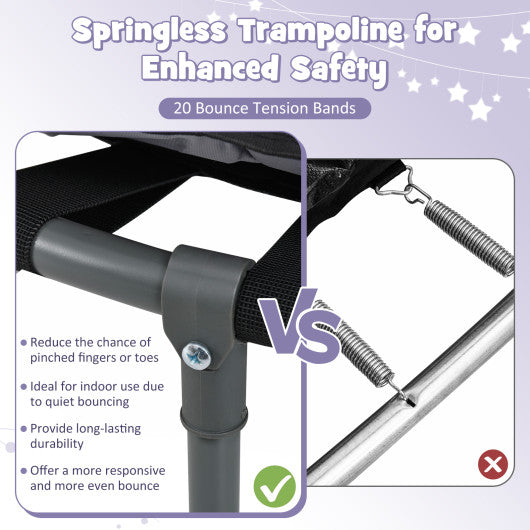 Mini Trampoline Folding Small Rebounder for Kids with Lights-Navy