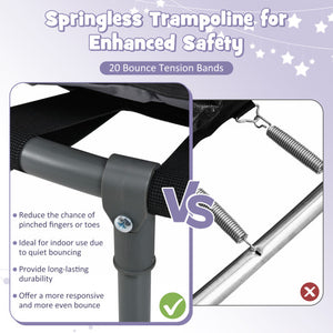 Mini Trampoline Folding Small Rebounder for Kids with Lights-Navy