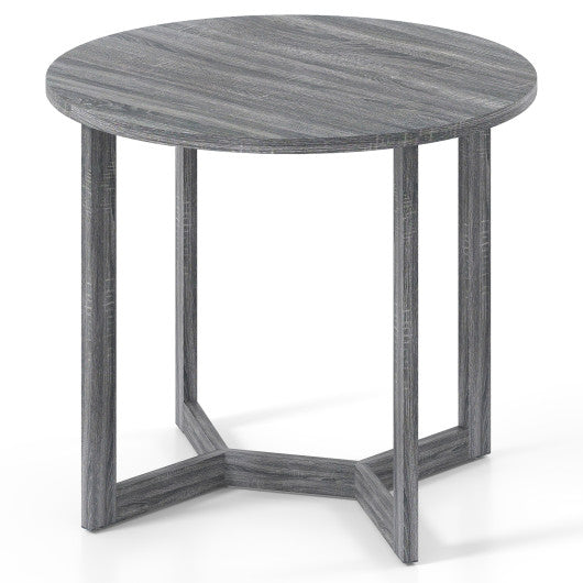 36 Inch Round Wood Dining Table for 2-4 People with Wing-shaped Pedestal Base-Black