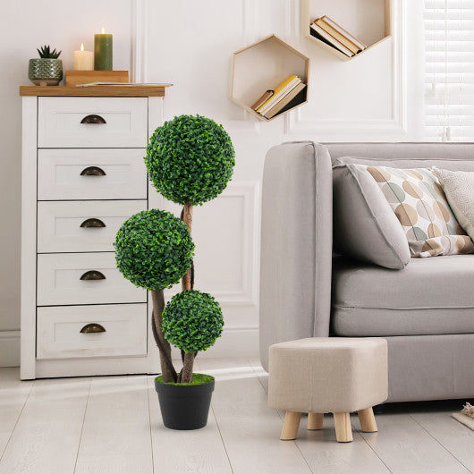 36 Inch Tall Artificial Boxwood Topiary Tree in Pot