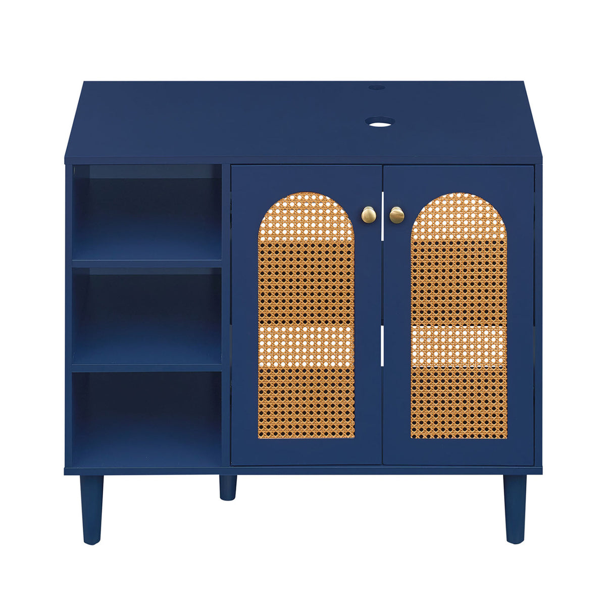 36 Inch Under Sink Cabinet Boho for Vessel Sinks and Single-Handle Faucets-Navy