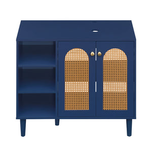 36 Inch Under Sink Cabinet Boho for Vessel Sinks and Single-Handle Faucets-Navy