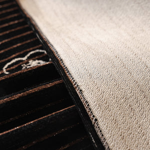 Chenille Camellia Floral Sofa Throw Cover Couch Blanket with Striped Jacquard