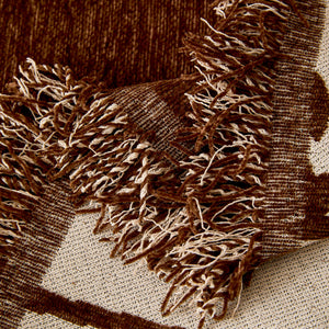 Chenille Jacquard Sofa Throw Cover with Tassel Soft Thick Couch Protector Blanket