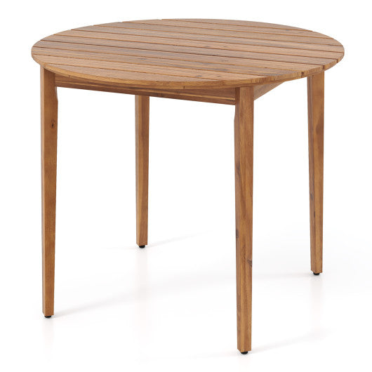 36 inch Acacia Wood Round Outdoor Dining Table for 4 People