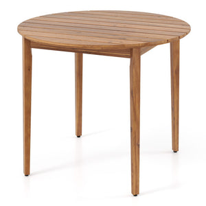 36 inch Acacia Wood Round Outdoor Dining Table for 4 People