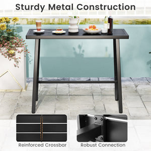 36 Inches Patio Counter Height Bar Table with Adjustable Foot Pads