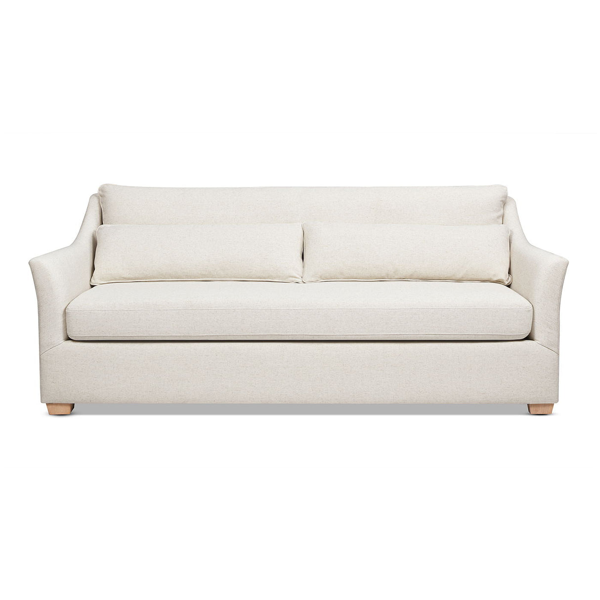 Ada - Flared Arm Contemporary Sofa With Lumbar Pillows - Flax White by Couch.com