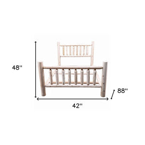 Natural Unfinished Post Cedar Log Twin Bed