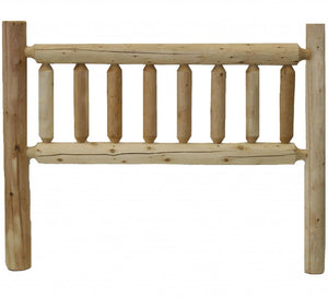 Natural Cedar Log Double Headboard
