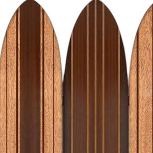 71" Brown Wood Folding Three Panel Screen Room Divider
