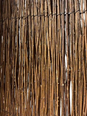 84" Brown Rattan Folding Three Panel Screen Room Divider
