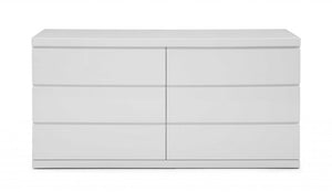 63" White Solid Wood Six Drawer Double Dresser