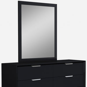 63" Black Solid Wood Six Drawer