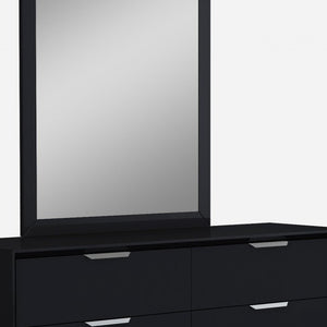 63" Black Solid Wood Six Drawer