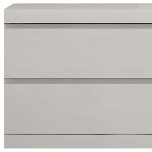 Modern Gray Woodgrain Finish 2 Drawer Nightstand