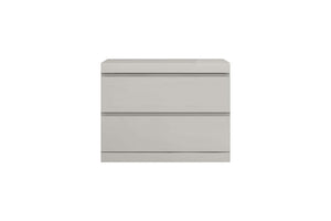 Modern Gray Woodgrain Finish 2 Drawer Nightstand
