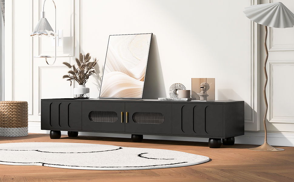 Modern TV Stand For TVs Up To 80", 2 Drawers And Cabinet by Couch.com