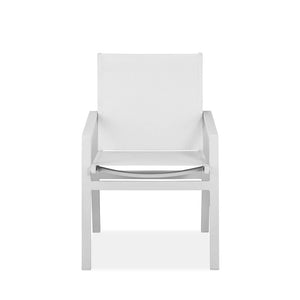 Set of Two 22" White Metal Indoor Outdoor Dining Chair