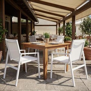 Set of Two 22" White Metal Indoor Outdoor Dining Chair