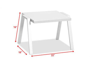 16" White Aluminum End Table