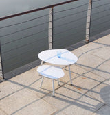 16" White Aluminum End Table