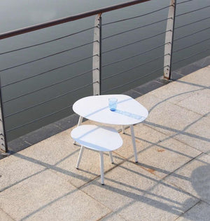 16" White Aluminum End Table