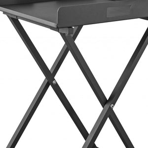 19" Gray Aluminum Outdoor Side Table