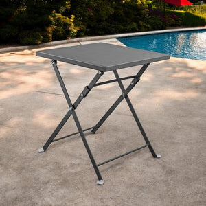 18" Gray Stainless Steel Square End Table