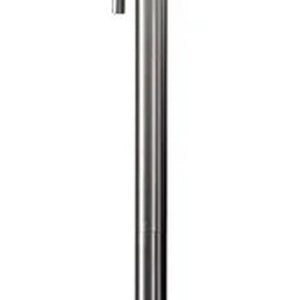 61" Brass Metal Floor Lamp With White Fabric Cylinder Shade