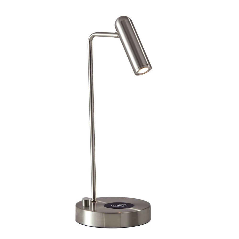 17" Brass Metal LED Desk Lamp With USB And Wireless Charging