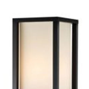 72" Black And White Solid Wood Column With White Cotton Shade