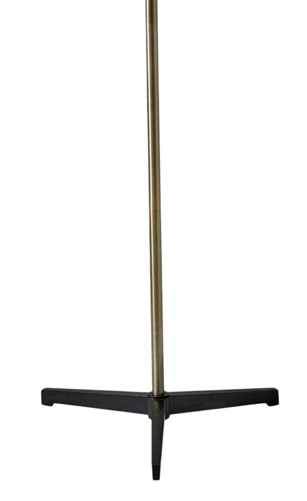 71" Brass Metal Novelty Floor Lamp With Black And White Iron Cone Shade