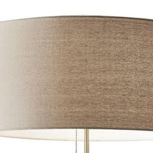 66" Brown Floor Lamp With Brown Fabric Drum Shade