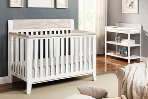 Hayes 4-in-1 Convertible Crib, White / Natural