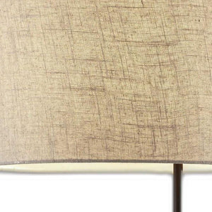 64" Beige And Black Tray Table Floor Lamp With Beige Fabric Drum Shade