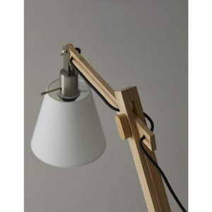61" Natural Solid Wood Task With White Cotton Shade