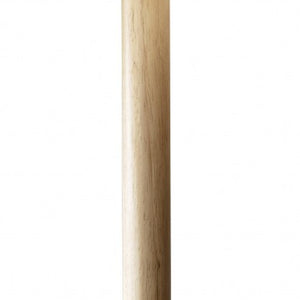 59" Natural Solid Wood Floor Lamp With White Linen Drum Shade