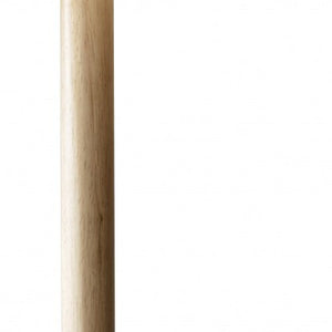 59" Natural Solid Wood Floor Lamp With White Linen Drum Shade
