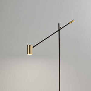 63" Silver LED Task Floor Lamp With Silver Metal Drum Shade