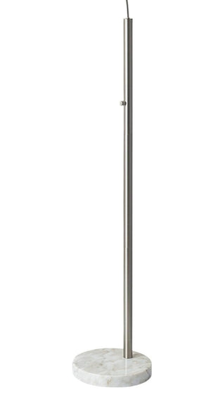 74" Silver Metal Arched Floor Lamp With Gray Linen Drum Shade