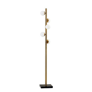65" Brass LED With White Glass Shade