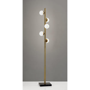 65" Brass LED With White Glass Shade