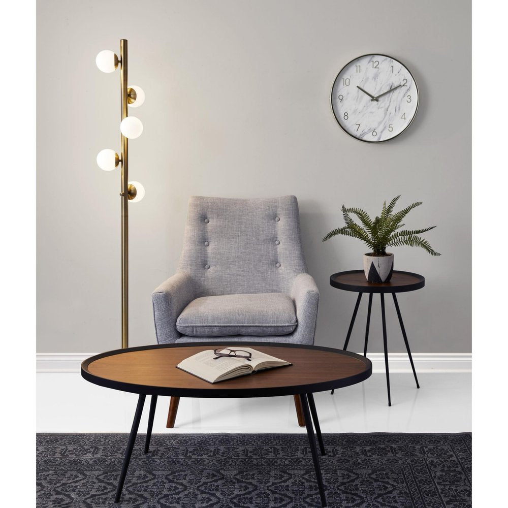 65" Brass LED With White Glass Shade
