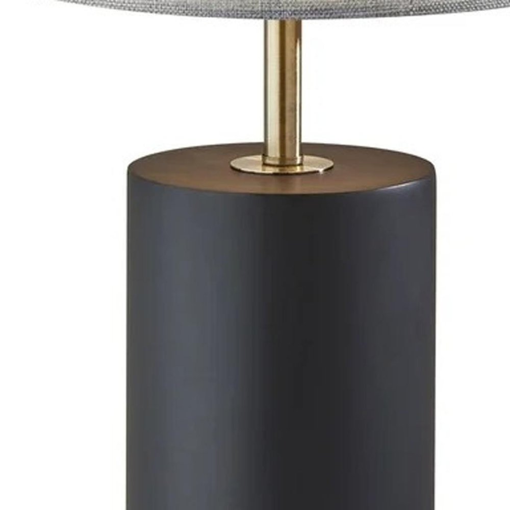 Natural Wood Circular Block Table Lamp