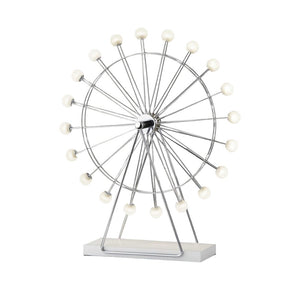 22" Off White Metal Multi Light Bedside LED Table Lamp With Off White Globe Shade