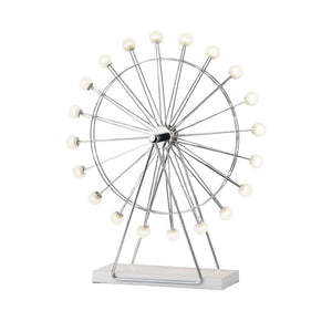 22" Off White Metal Multi Light Bedside LED Table Lamp With Off White Globe Shade